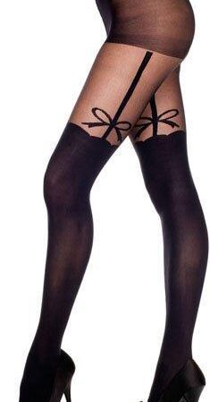 Black Opaque Sheer Pantyhose -One Size