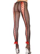 Fishnet Lace-Up Pantyhose - One Size Available