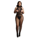 Le Désir Black Fishnet And Lace Bodystocking XL