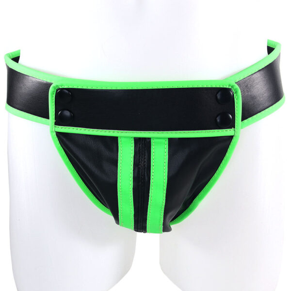 Ouch Glow In The Dark Striped Pouch Jock Strap XL