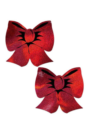 Pastease Holographic Red Bow Pasties